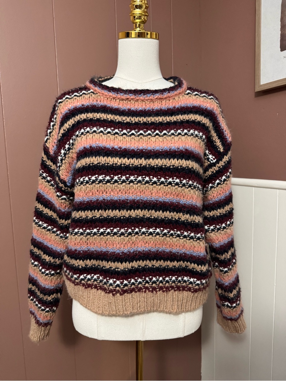 Elsamanda Wool/Alpaca Blend Relaxed Fit Knit Sweater